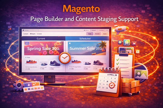Magento Page Builder and Content Staging Support